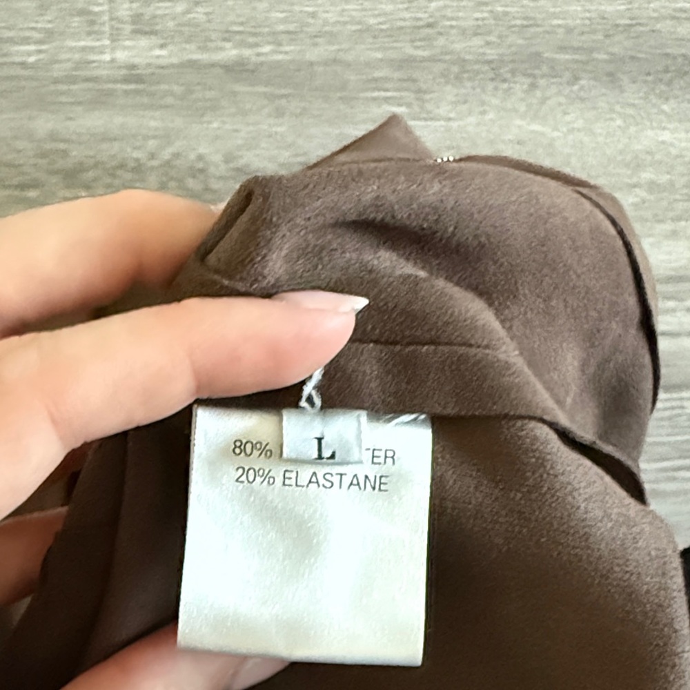 The Frankie Shop Faux Suede Mini Skirt with Front Zip - Picture 5 of 5
